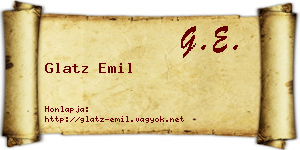 Glatz Emil névjegykártya